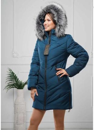 Жіноча зимова куртка із пісцевим опушенням. безкоштовна доставка.5 фото