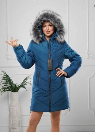 Жіноча зимова куртка із пісцевим опушенням. безкоштовна доставка.7 фото