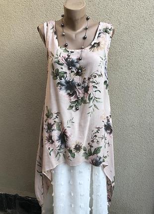 Штапельная блуза,туніка,майка асиметрія,етно стиль бохо,