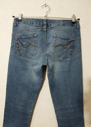Отличные джинсы сине-голубые на высокий рост слим зауженные на все сезоны мужские l 338 фото