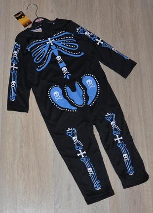 Костюм halloween 12-18-24. скелет скелетик ромпер человечек карнавальный хэллоуин хеллоуин хелоуин хелловин хеловин хеллоувин george