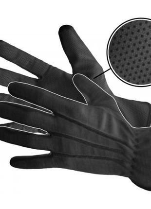 Чорні рукавички офіціанта з точкою на долоні (12 пар упаковка)