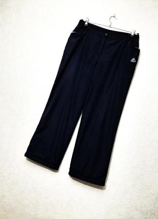 Boulevard спортивные штаны тёплые брюки деми/зима плащевые тёмно-синие на подкладке женские батал 52