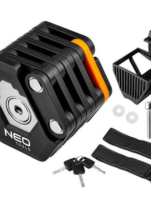 Neo tools замок протиугінний складаний, цинковий сплав + abs, 3 ключі, 78 см, 0.62 кг