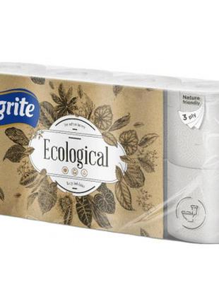 Туалетний папір grite ecological plius 3 шари 8 рулонів (4770023350241)
