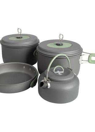 Набір туристичного посуду bo-camp explorer xl 4 pieces hard anodized grey/green