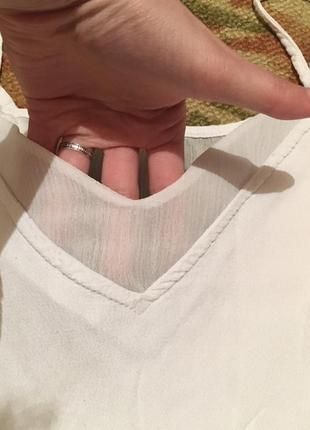 Майка zara летняя базовая белая на тонких шлейках2 фото
