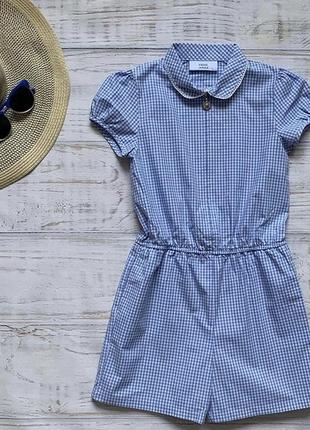 Школьный ромпер, школьный комбинезон, комбинезон в клетку next школьная форма