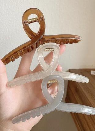 Краб заколка для волосся рожевий персиковий колір 7.5 см