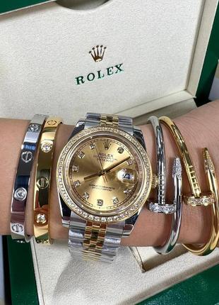 Годинник rolex datejust базель камни1 фото