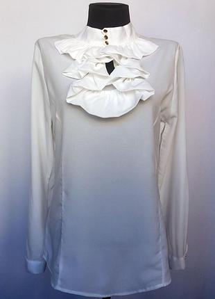 Стильная блуза рубашка, жабо. турция. новая, р. 44-46
