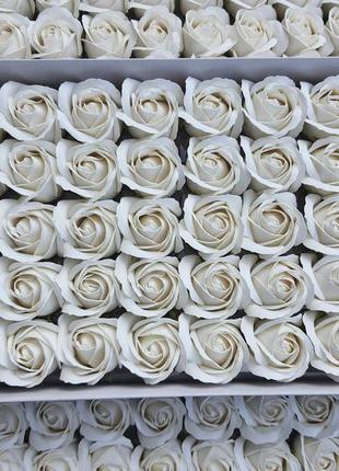 Мыльная роза белая (корея) для создания роскошных неувядающих букетов и композиций из мыла1 фото