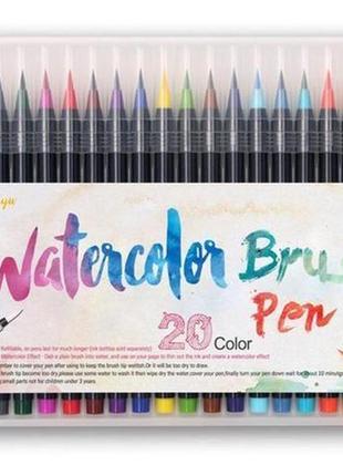 Акварельные маркеры bianyo ( маркер кисть ) 20 цветов на водной основе, детский набор для рисования1 фото