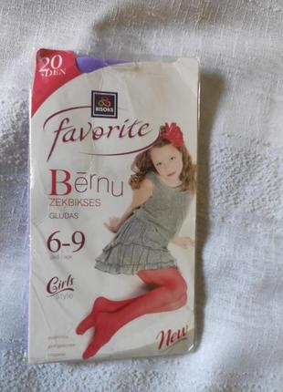 Колготки bisoks для девочки белые и сиреневые на 6-9 лет