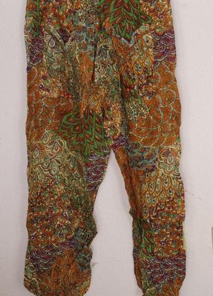Женские штаны шаровары с карманами.  павлин 100 см . индия1 фото