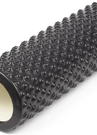 Масажний ролик easyfit grid roller light 33 см чорний