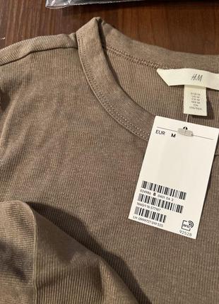 Лонгслив h&amp;m в рубчик из мягкого хлопкового5 фото