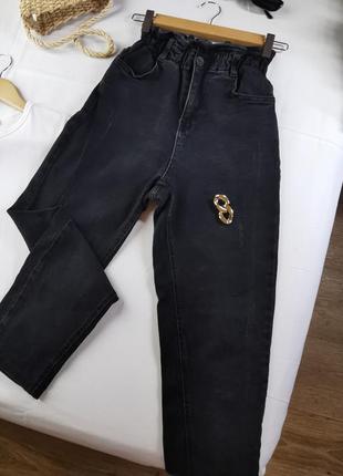 Джинсы мом от sasha women, черные джинсы, джинсы мом2 фото