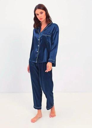 9100 піжама атласна классик classic, піжама шовкова жіноча,сорочка для сну, нічна рубашка в асортименті2 фото