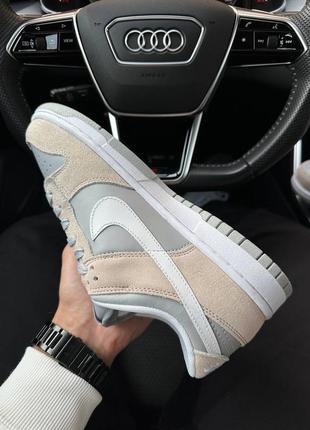 Мужские кроссовки nike sb dunk low beige gray white8 фото