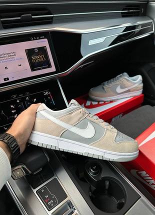 Мужские кроссовки nike sb dunk low beige gray white3 фото