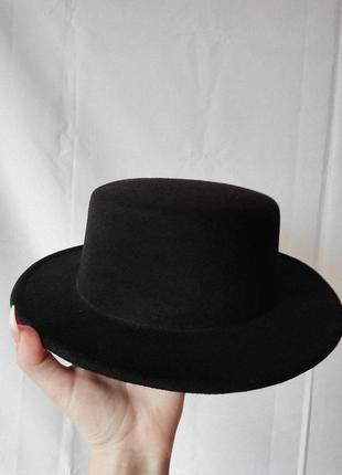 Шляпа натуральный фетр канотье классика4 фото