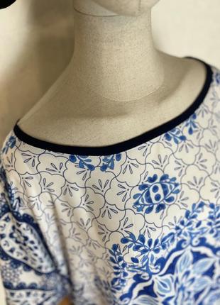Комбинированная блуза, футболка, большой размер,балталл,премиум бренд,fiorella rubino.2 фото