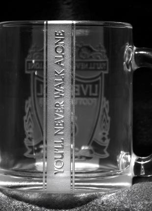 Кружка для чаю та кави з гравіюванням лого футбольного клубу ліверпуль, fc liverpool двухсторонняя sanddecor2 фото