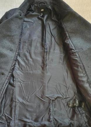 Стильное шерстяное пальто темно-серого цвета, h&amp;m4 фото