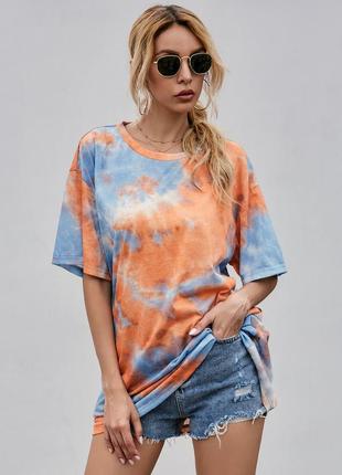 Повседневная женская футболка tie dye shein3 фото