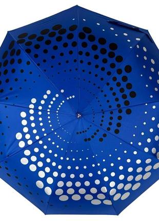Складной зонт полуавтомат с абстрактным принтом от "серебряный дождь", антиветер, цвет синий 022-309-13 фото