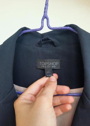 Темно синій базовий піджак жакет блейзер прямого крою від topshop3 фото