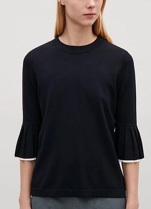 Кофта топ свитер с плиссировкой на рукавах р. л