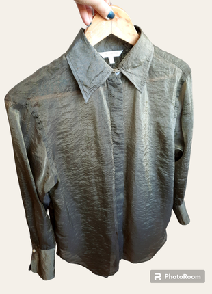 Massimo dutti сорочка оверсайз з органзи, нова колекція 2020!!8 фото
