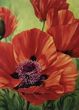 Набір "діамантова мозаїка" маки 40*50 на підрамнику