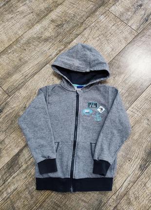 Толстовка, кофта на блискавці з капюшоном, худі, lupilu, р. 104-110, 4-5 роки