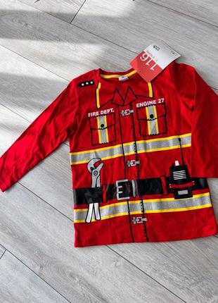 Кофта пожежника 5-6р реглан для хлопчика пожежник нова кофта пожежник