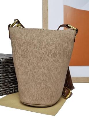 Женская мини сумка натуральная кожа бежевый арт.5503 beige vivaverba україна - (китай)