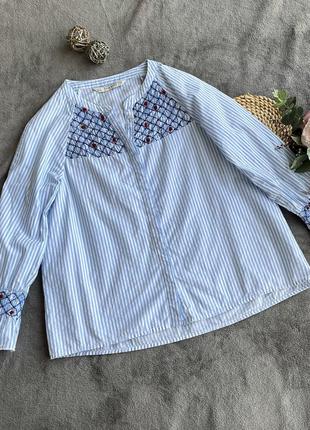 Сорочка вишиванка вишивка блузка в смужку1 фото