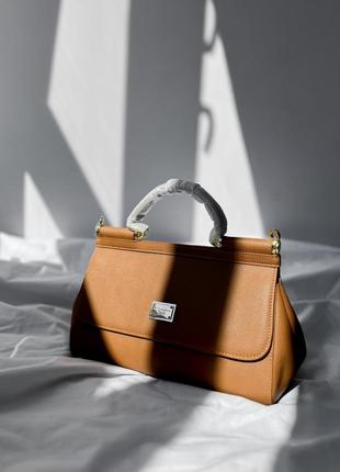 Сумка преміум шкіра у стилі d&g sicilly brown