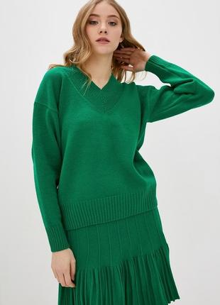 Женский вязаный пуловер-джемпер свободного кроя из пряжи с содержанием шерсти2 фото