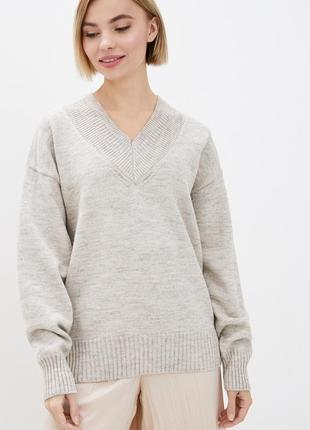 Женский вязаный пуловер-джемпер свободного кроя из пряжи с содержанием шерсти10 фото