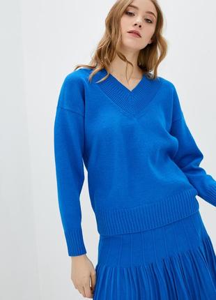 Женский вязаный пуловер-джемпер свободного кроя из пряжи с содержанием шерсти4 фото