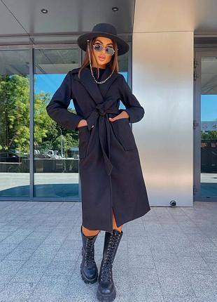 Кашемировое пальто на запах