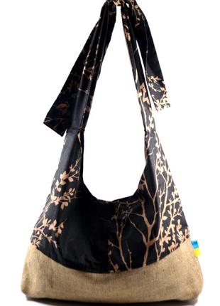 Текстильная сумка шоппер «отрица» ручной работы в стилистике этно.2 фото