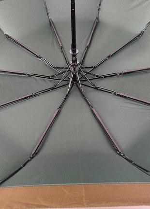Складной зонт полуавтомат с полоской по краю от bellissimo, антиветер, зеленый 019308-17 фото