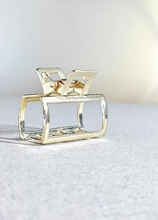 Крабик для волос, металлический, золотистый, 3,5 см