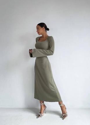 Ідеальна сукня , рубчик, зі стильною шнуровкою по спинці1 фото