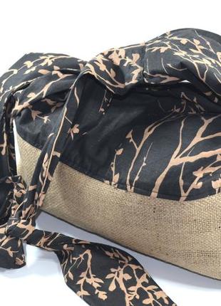 Текстильная сумка шоппер «отрица» ручной работы в стилистике этно.8 фото