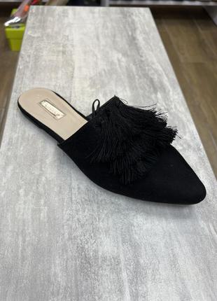 Черные сабо primark с бахрамой